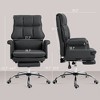 PDTEND Ergonomic Office Chair with PU Leather, Adjustable Height, 155° Recline and Swivel Wheels, Black - 4 of 4