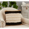 Saro Lifestyle Embroidered Stripe Pillow - Down Filled, 20" Square, Gold - 3 of 3