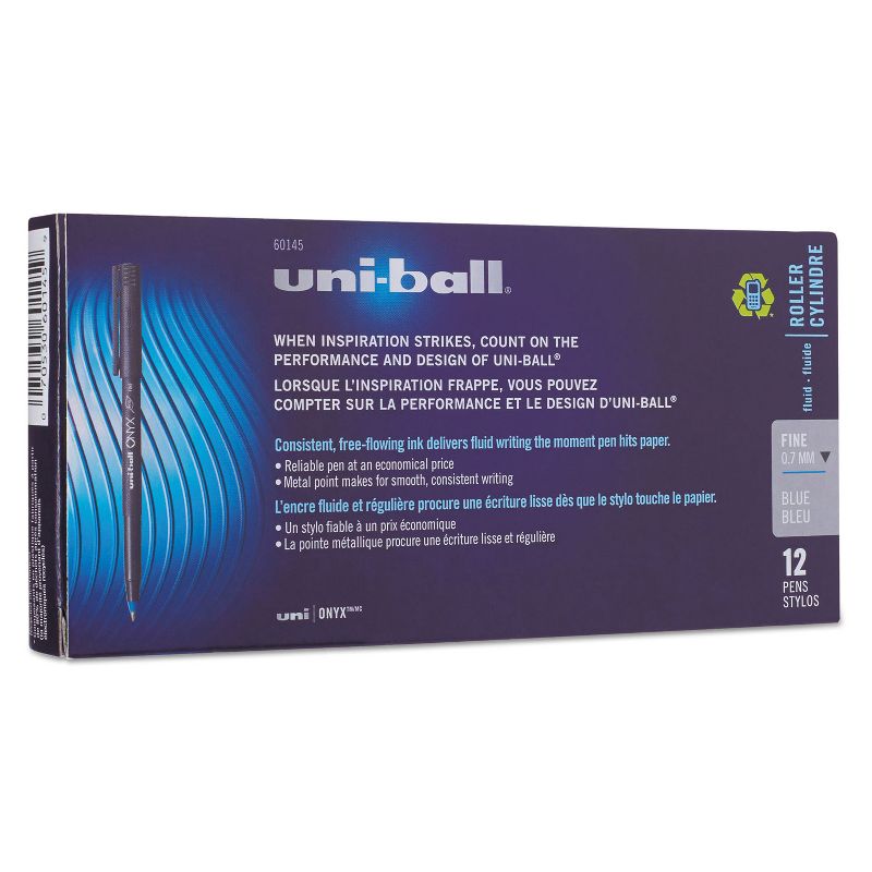 uni-ball Onyx Roller Ball Stick Dye-Based Pen Blue Ink Fine Dozen 60145, 5 of 9