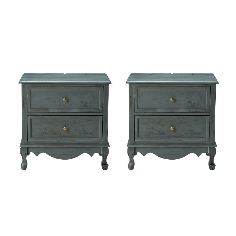 Set of 2 Galatea 24" Tall 2 - Drawer Nightstand with Two Drawers | KARAT HOME, 1 of 12