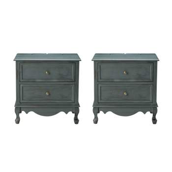 Set of 2 Galatea 24" Tall 2 - Drawer Nightstand with Two Drawers | KARAT HOME