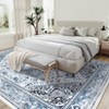 Washable Vintage Oriental Rug Non Slip Low Pile Rug Soft Throw Floor Cover Retro Medallion Indoor Carpet for Living Room Bedroom - 4 of 4