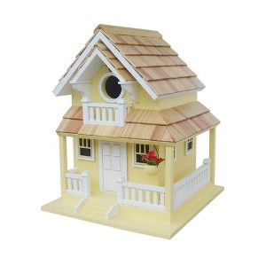 Home Bazaar 11" Backyard Bird Cottage Bird House Yellow - 1 of 2