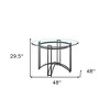 HomeRoots 48" Clear And Black Glass And Iron Round Top Dining Table - 3 of 4