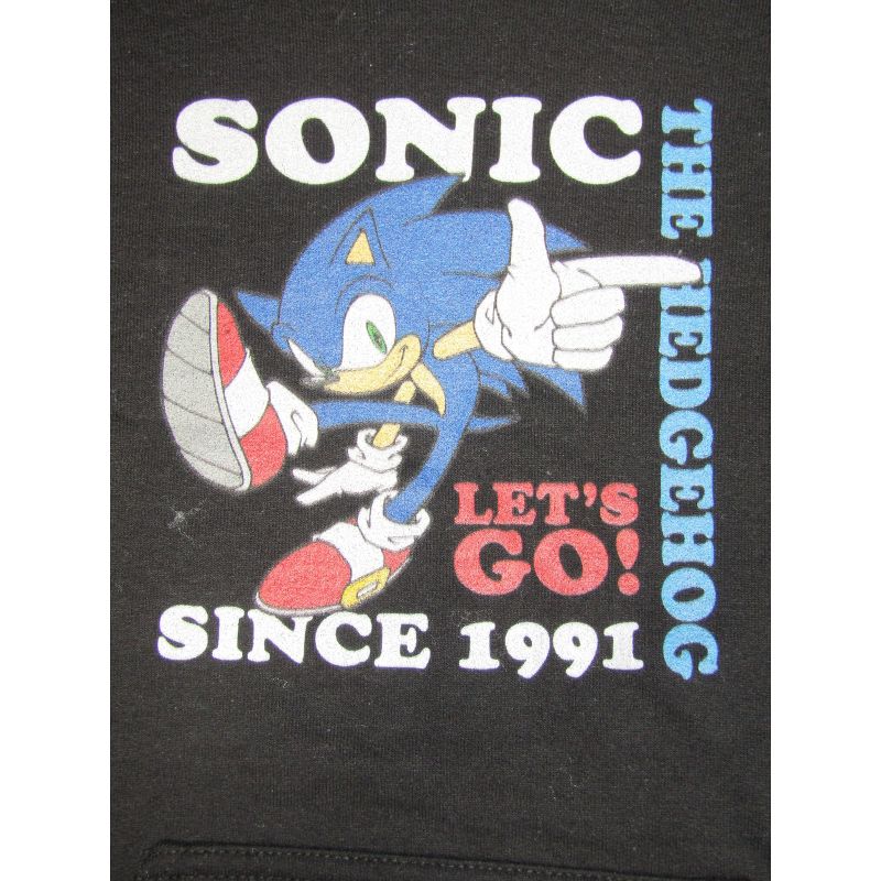 Sonic The Hedgehog Let's Go Since 1991 Boy's Black Sweatshirt, 2 of 3