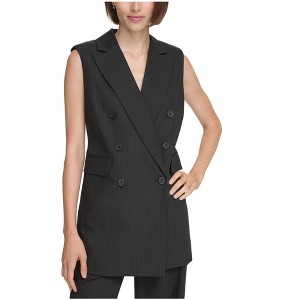 Calvin Klein Womens Pinstripe Double Breasted Blazer Jacket - 1 of 1