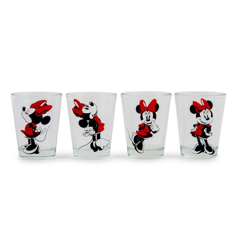 Silver Buffalo Disney Classic Minnie Mouse 1.5-Ounce Mini Shot Glasses | Set of 4, 1 of 7