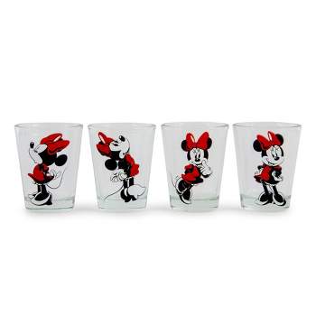 Silver Buffalo Disney Classic Minnie Mouse 1.5-Ounce Mini Shot Glasses | Set of 4