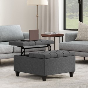 NicBex Square Linen Storage Ottoman Bench,Storage Ottoman with Lift Lids and Stitched Tuft Design,Modern Storage Bench for Living Room,Bedroom - 1 of 4