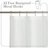 White Linen Shower Curtain Semi Sheer Lightweight Button Hole Half Privacy Quick Dry Bathroom Bathtub Decor - 2 of 4