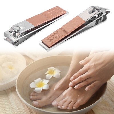 Unique Bargains Straight Bevel Fingernail Clipper Ear Cleansing Portable Finger Foot Care Tool Set with Faux Leather Package