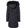 Sportoli Women Quilted Long Winter Coat Fur Trim Plush Lined Hood Puffer Jackets - image 2 of 4