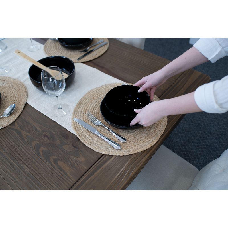 Elanze Designs Bistro Glossy Ceramic 6.5 inch Soup Bowls Set of 4, Black, 5 of 7
