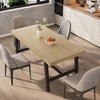 Industrial Dining Table for 6~8 People, 78.7" Long Rectangle Dining Table, Wooden Kitchen Table with Sturdy Metal Frame,Dinner Table for Kitchen-Gray - 2 of 4