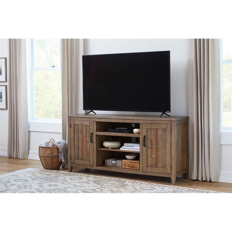 Martin Svensson Home Napa Solid Wood 65" TV Stand Natural, 4 of 6