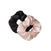 scunci No Damage Pillow Scrunchie Set - Soft Pink and Black - 2pcs - 4 of 4