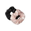 scünci No Damage Pillow Scrunchie Set - Soft Pink and Black - 2pcs - image 4 of 4