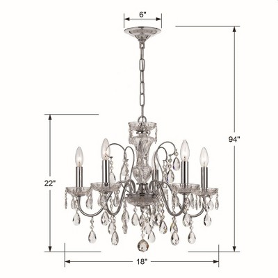 Butler 5-Light English Bronze and Clear Crystal Chandelier