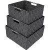 Sorbus 3 Piece Stackable Woven Basket Organizer Set with Built-In Carry Handles - Stylish Storage for any room in the household - 4 of 4