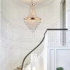 DOMETOUR 20" Modern Crystal Pendant Chandelier with Golden Finish 6-Light Hanging Tiered Design for Dining Room, Living Room, or Entryway (No Bulbs) - 2 of 4
