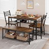 homfan Dining Table Set, Kitchen Table and Chairs for 4 with Storage Racks, with Bench and 2 Chairs, 4 Piece Furniture for Kitchen - 3 of 4