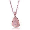 Guili Sterling Silver with Rose-Toned Cubic Zirconia Triangle Pendant, A Modern Twist on Classic Elegance, Perfect for Day or Night Wear - 3 of 3