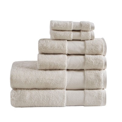 Vynxaria Natural 6 Piece Turkish Cotton Bath Towel Set
