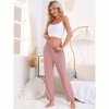 INSPIRE CHIC Women's Soft Comfy Elastic Waistband Pajama Pants Lounge Pants with Slash Pocket - 2 of 4