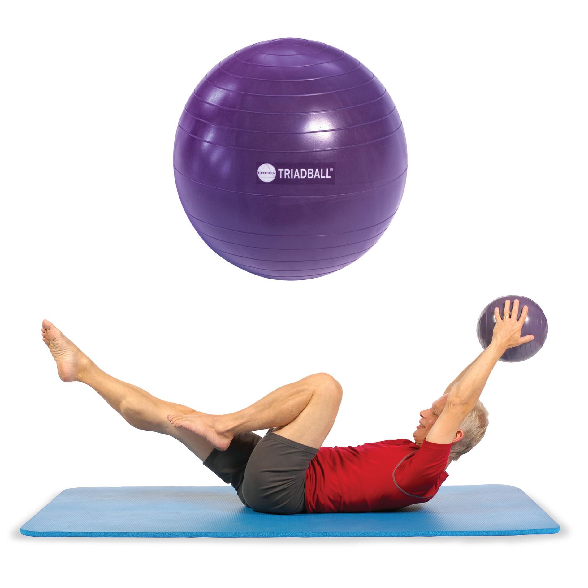 OPTP TRIADBALL – 9½” Diameter Pilates Ball, Adjustable Firmness Workout Ball, Yoga Ball, Stability Ball, and Core Strength Exercise Ball