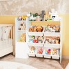 Kids Toy Storage Organizer with 8 Removable Toy Bins, Bookshelf & 2 Storage Cubbies – Playroom, Bedroom & Classroom Organization, White - 3 of 4