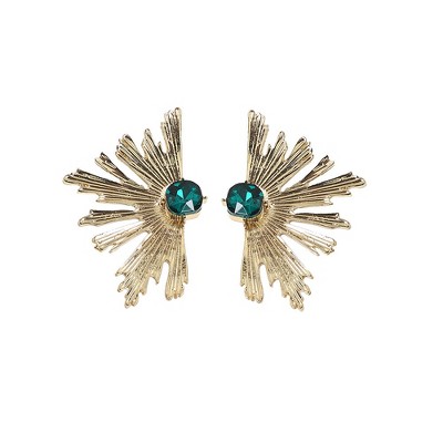 SOHI Women's Emerald Green Nectar Stone Drop Earrings