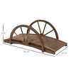 Aghana Digitals 3.3ft Stained Fir Wood Garden Bridge with Half-Wheel Railings, Curved Arc Design, - 3 of 4