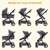 Convertible Baby Stroller with Bassinet Mode, High Landscape Foldable Pram for Newborns, Adjustable Anti-Shock Aluminum Alloy Infant Pushchair - 3 of 4