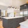 LNC Aidtyrtm 8-Lights 37.5" Modern Linear Kitchen Island Pendant  Lights, Polished Gold and Matte Black with Textured Glass - 4 of 4