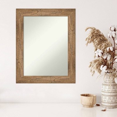 Owl Brown Distressed Wood Rectangular Wall Mirror for Nursery