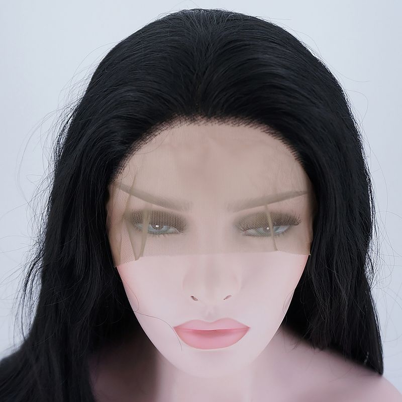 Unique Bargains Long Body Wave Lace Front Wigs Women's with Adjustable Wig Cap 24" Black 1PC, 4 of 6
