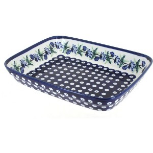 Blue Rose Polish Pottery 370 Zaklady Small Rectangular Baker - 1 of 1