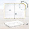 Posh Setting Clear and Gold Rectangular Serving Tray with Scalloped Edge - 4 Count - 4 of 4