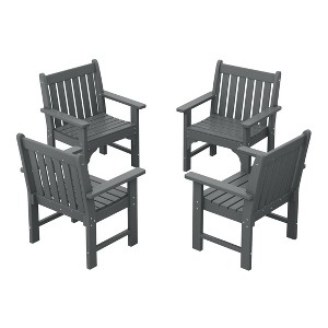 WestinTrends Outdoor Patio HDPE Adirondack Dining Arm Chairs (Set of 4) - 1 of 4