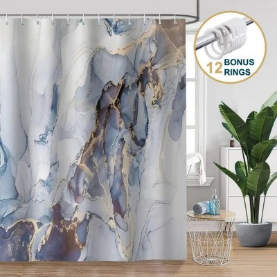 LunaLulinlk Shower Curtain with Hooks – Heavy-Duty Mold/Mildew-Resistant