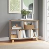 25.78" Minetta 5 Shelf Mid Century Low Bookshelf White - Manhattan Comfort: Enclosed & Open Storage - 2 of 4