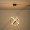 C Cattleya 16in. Modern Black Aluminum Adjustable LED Globe Chandelier - 2 of 4