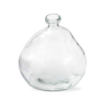 tagltd Pismo Recycled Clear Glass Vase Short, 6.7L x 6.7W x 7.1H inch.
