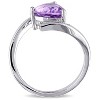 EVERLY JEWELRY | Sterling Silver Amethyst and Diamond Trillion Tension-set Ring - 4 of 4