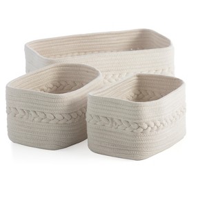 Assorted Set of 3 Dharma Organizer Baskets  - Off-White - Shiraleah - 1 of 4