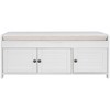 NicBex Storage Bench Modern Wooden Shoe Cabinet with Storage Space, Removable Cushion, Shutter-shaped Doors for Mudroom, Entryway - 4 of 4