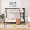 VECELO Metal Bunk Bed, Twin Over Full Size Bed Frame with Safety Ladder & Guardrail, Heavy Duty Bunk Bed for Dorm or Bedroom, Black - 4 of 4