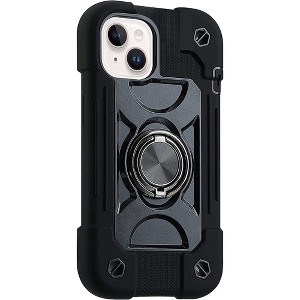 SAHARA - Raider Series Heavy-Duty Kickstand Case for iPhone 14 Plus- Black - 1 of 4