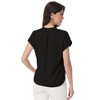 Anna-Kaci Women's Short Sleeve Blouse with Gathered V-Neckline and Rolled Cuffs - 4 of 4