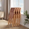 SEVOBAL Accent Chairs Foldable Wooden Chairs Woven Seat Rustic Accent Kitchen Dining Patio for Garden, Outdoors, Brown, 23.4"*34.3"*19" - 4 of 4